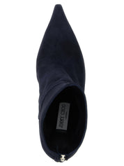 Jimmy Choo Navy Blue Suede Ankle Boots