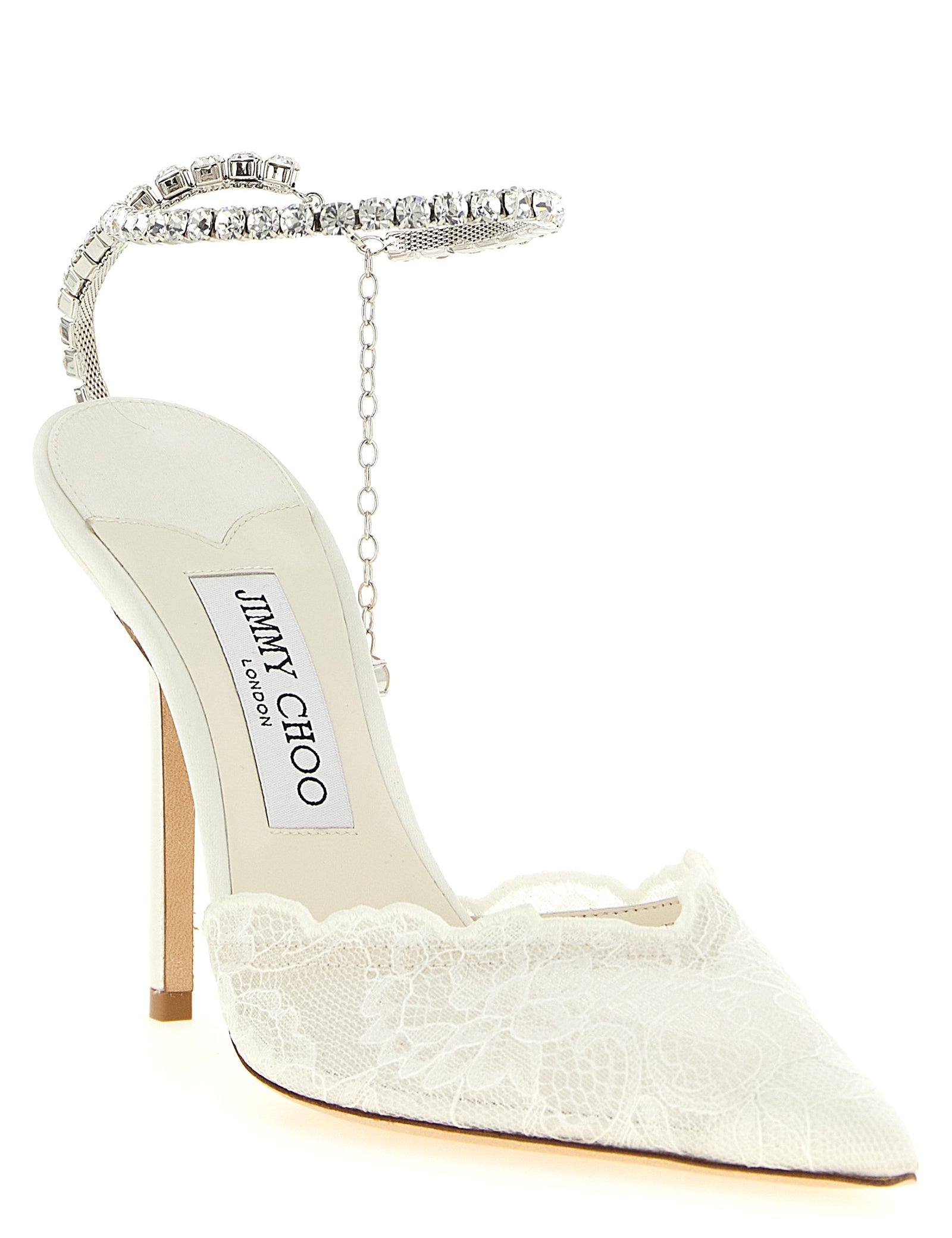 Jimmy Choo White Fabric Pumps
