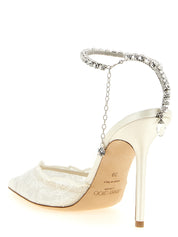 Jimmy Choo White Fabric Pumps