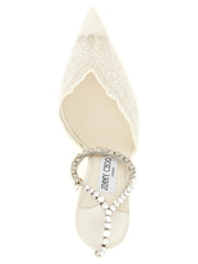 Jimmy Choo White Fabric Pumps
