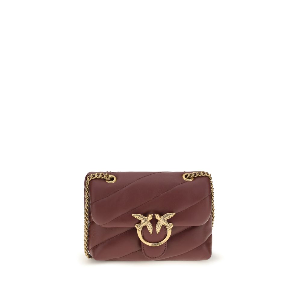 PINKO Bordeaux Calf Leather Crossbody Bag