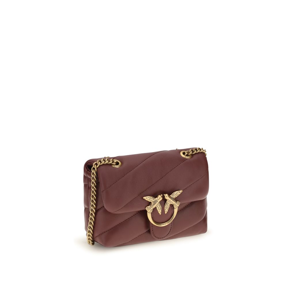 PINKO Bordeaux Calf Leather Crossbody Bag