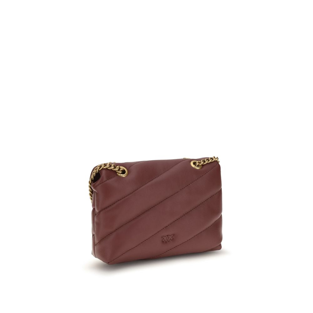 PINKO Bordeaux Calf Leather Crossbody Bag