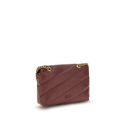 PINKO Bordeaux Calf Leather Crossbody Bag
