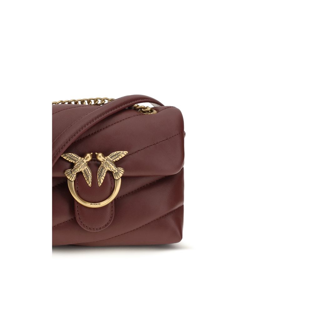PINKO Bordeaux Calf Leather Crossbody Bag