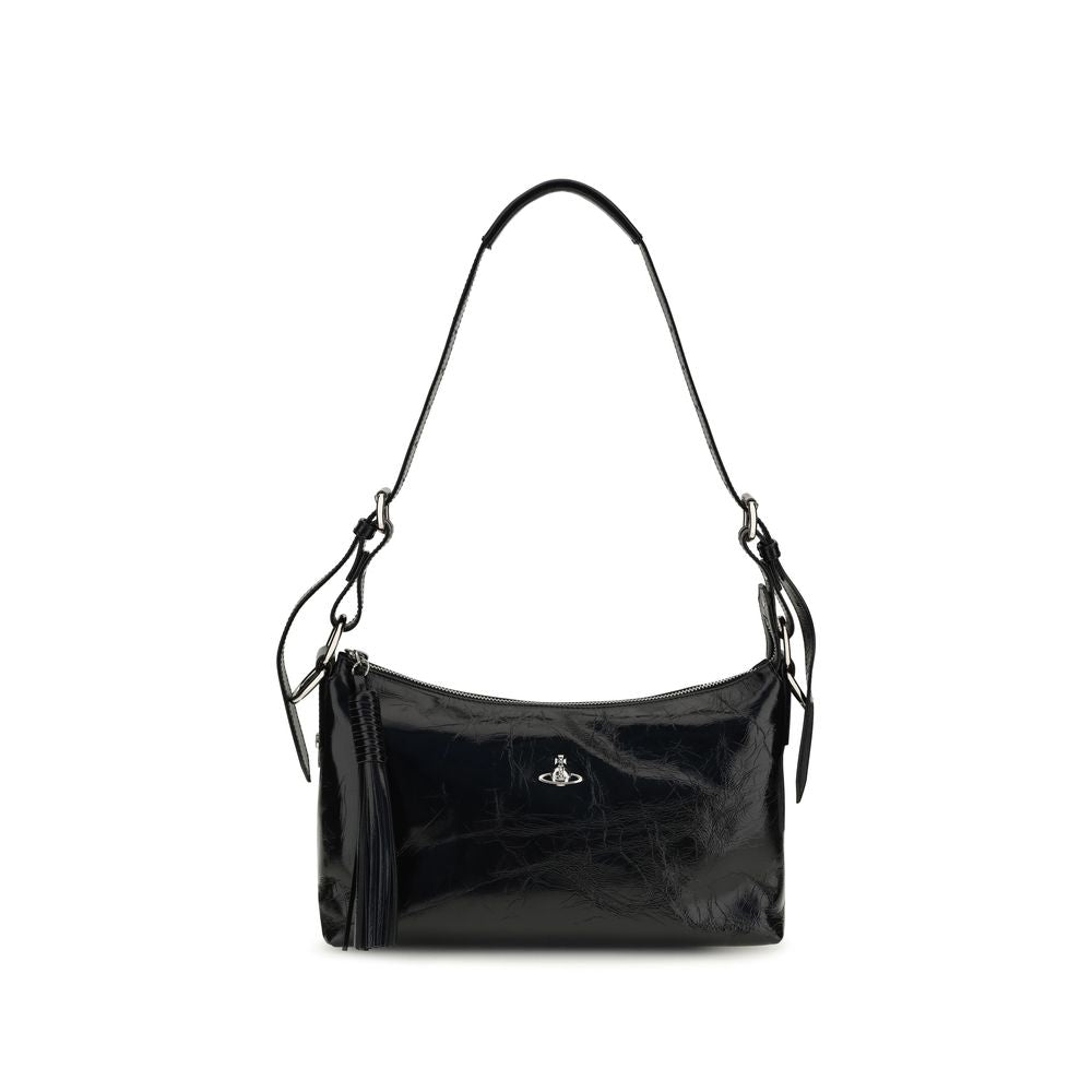 Vivienne Westwood Black Calf Leather Shoulder Bag