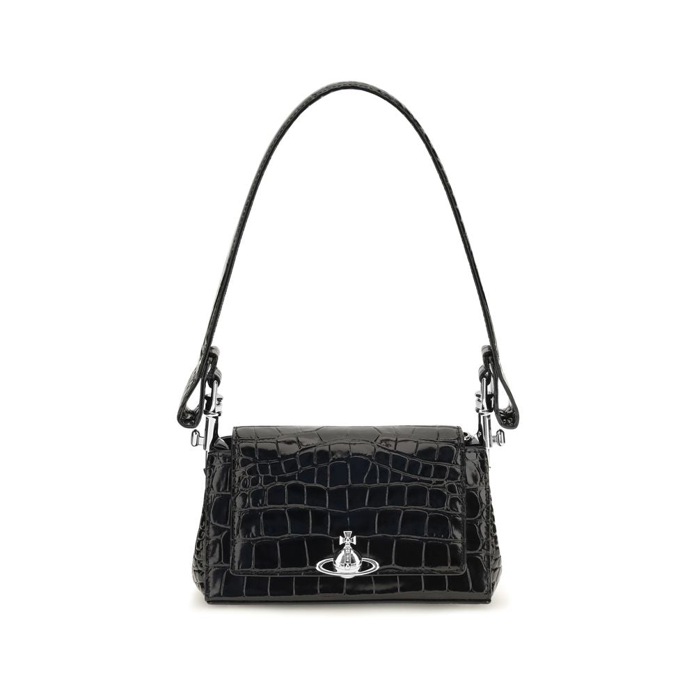 Vivienne Westwood Black Calf Leather Shoulder Bag