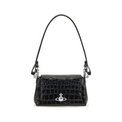 Vivienne Westwood Black Calf Leather Shoulder Bag