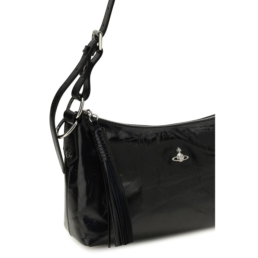 Vivienne Westwood Black Calf Leather Shoulder Bag