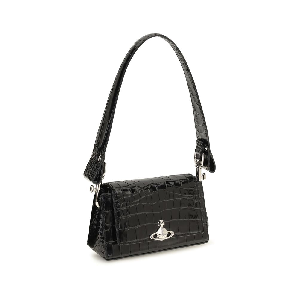 Vivienne Westwood Black Calf Leather Shoulder Bag