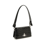 Vivienne Westwood Black Calf Leather Shoulder Bag