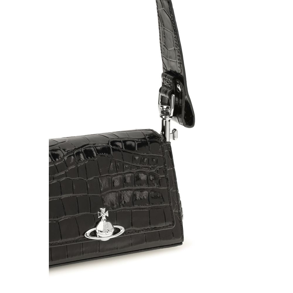 Vivienne Westwood Black Calf Leather Shoulder Bag
