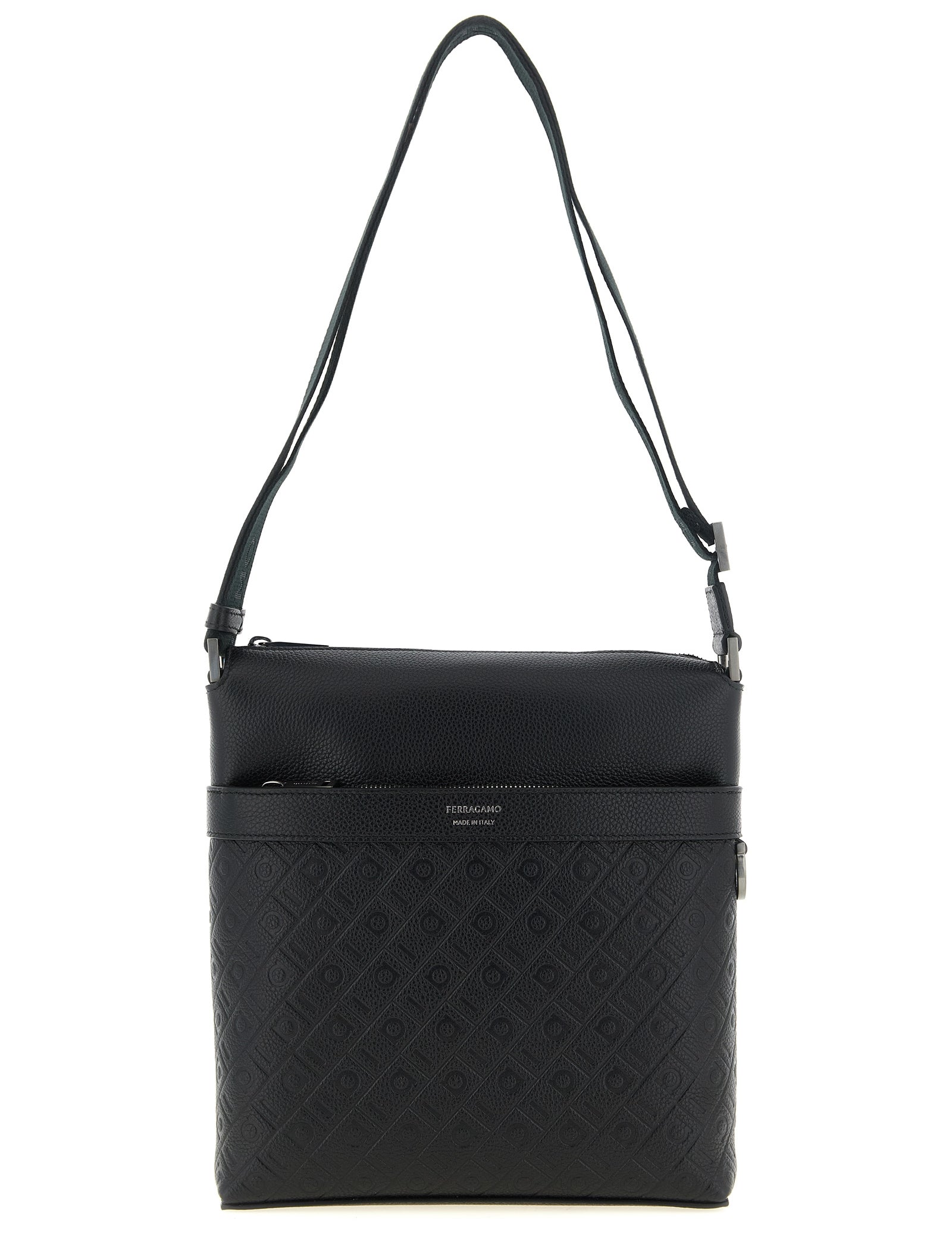 Ferragamo Black Calfskin Crossbody Bag