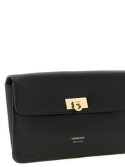 Ferragamo Black Calfskin Clutch Bag