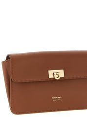 Ferragamo Brown Calfskin Clutch Bag