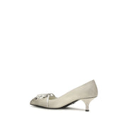 Prada White Calf Leather Pumps
