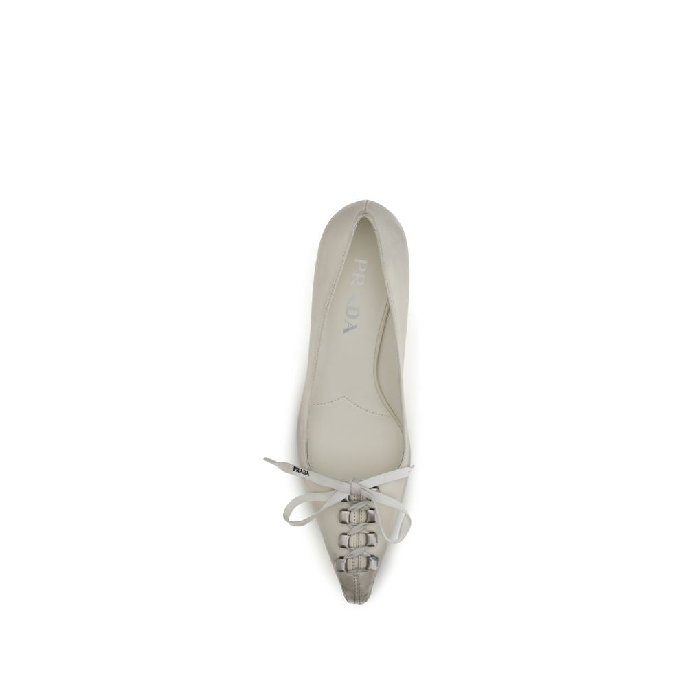 Prada White Calf Leather Pumps