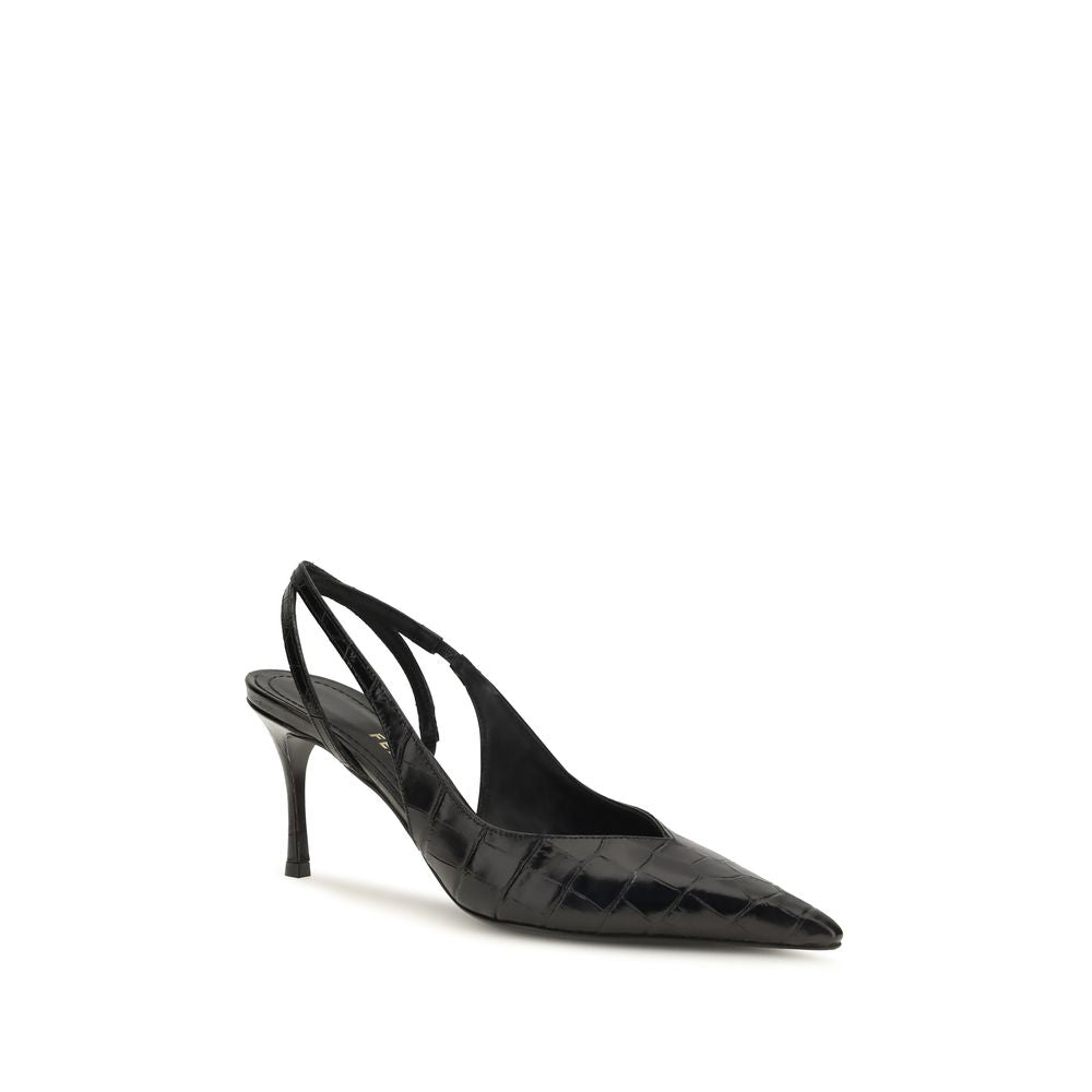 Ferragamo Black Calf Leather Pumps