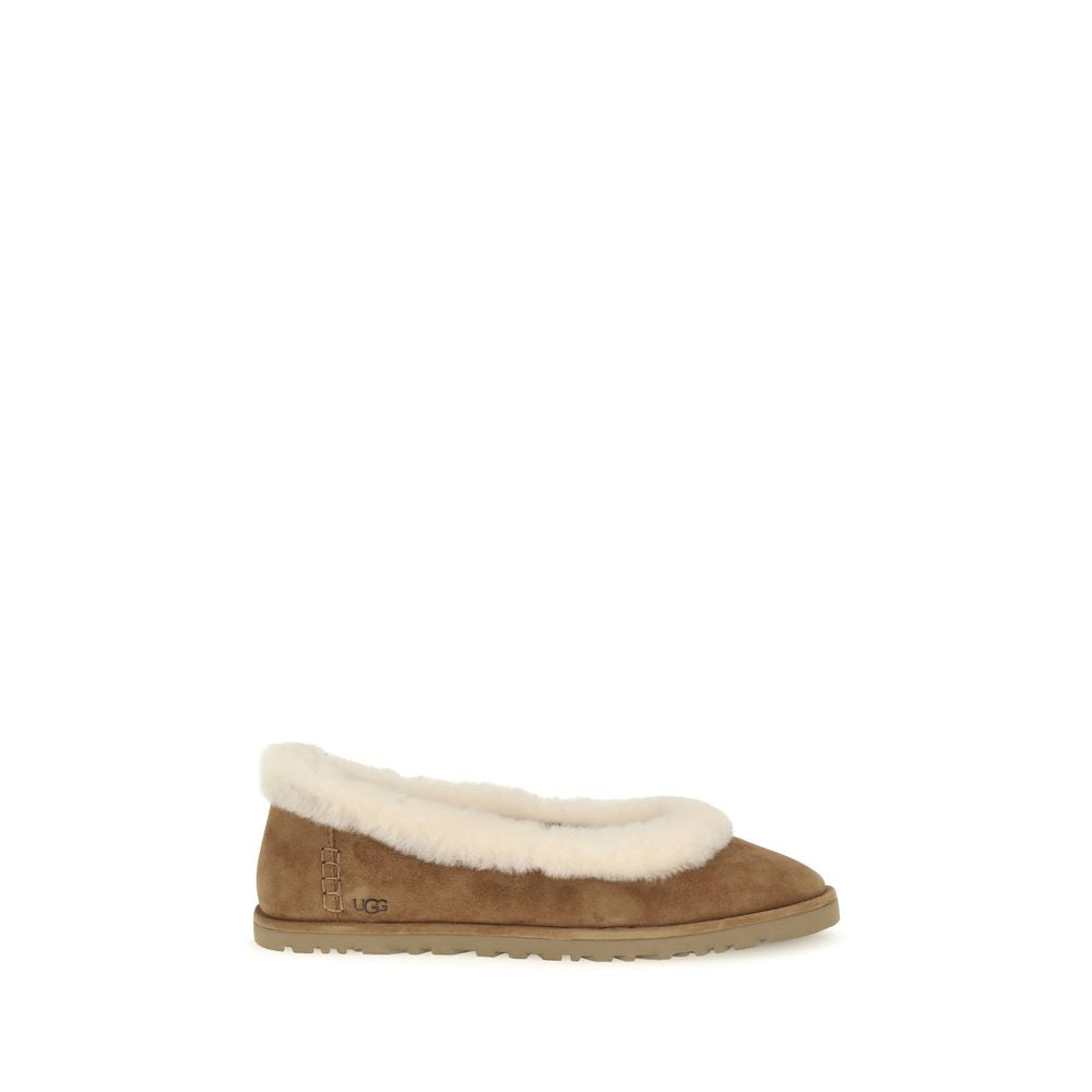 UGG Beige Suede Ballet Flats