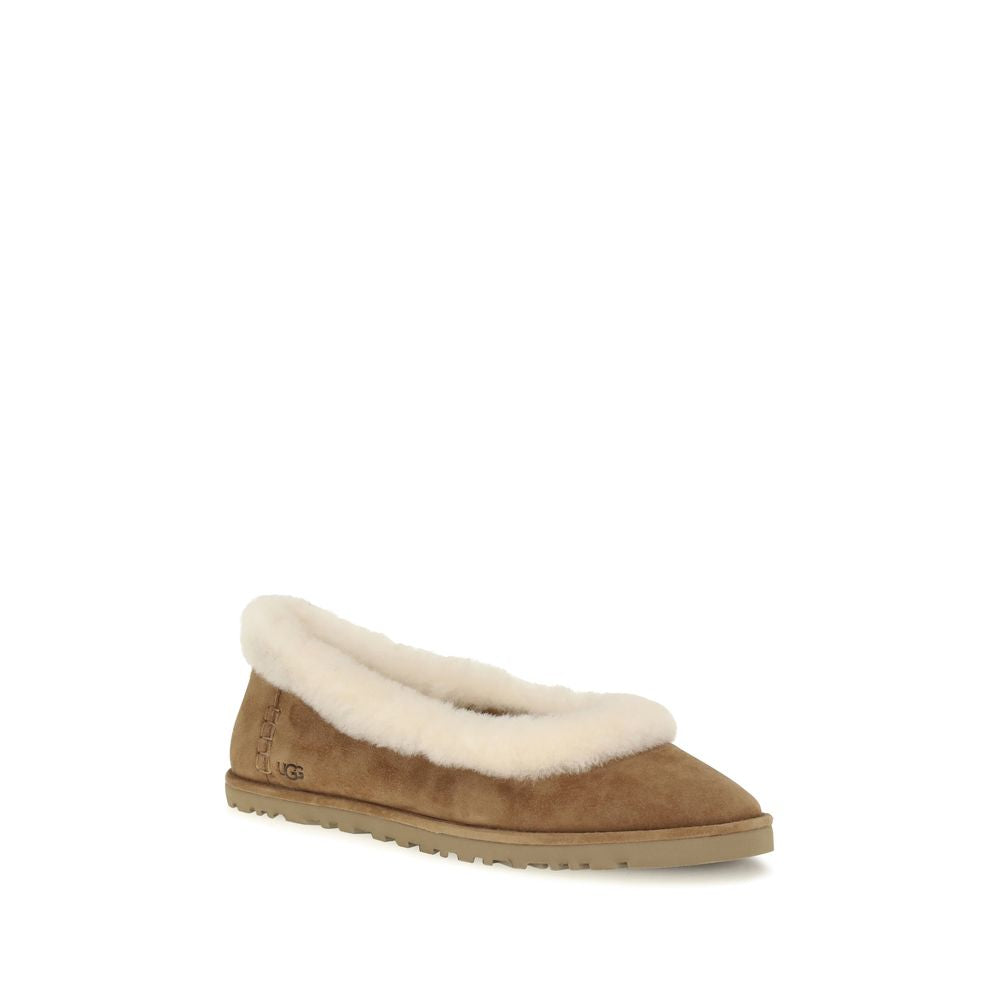 UGG Beige Suede Ballet Flats
