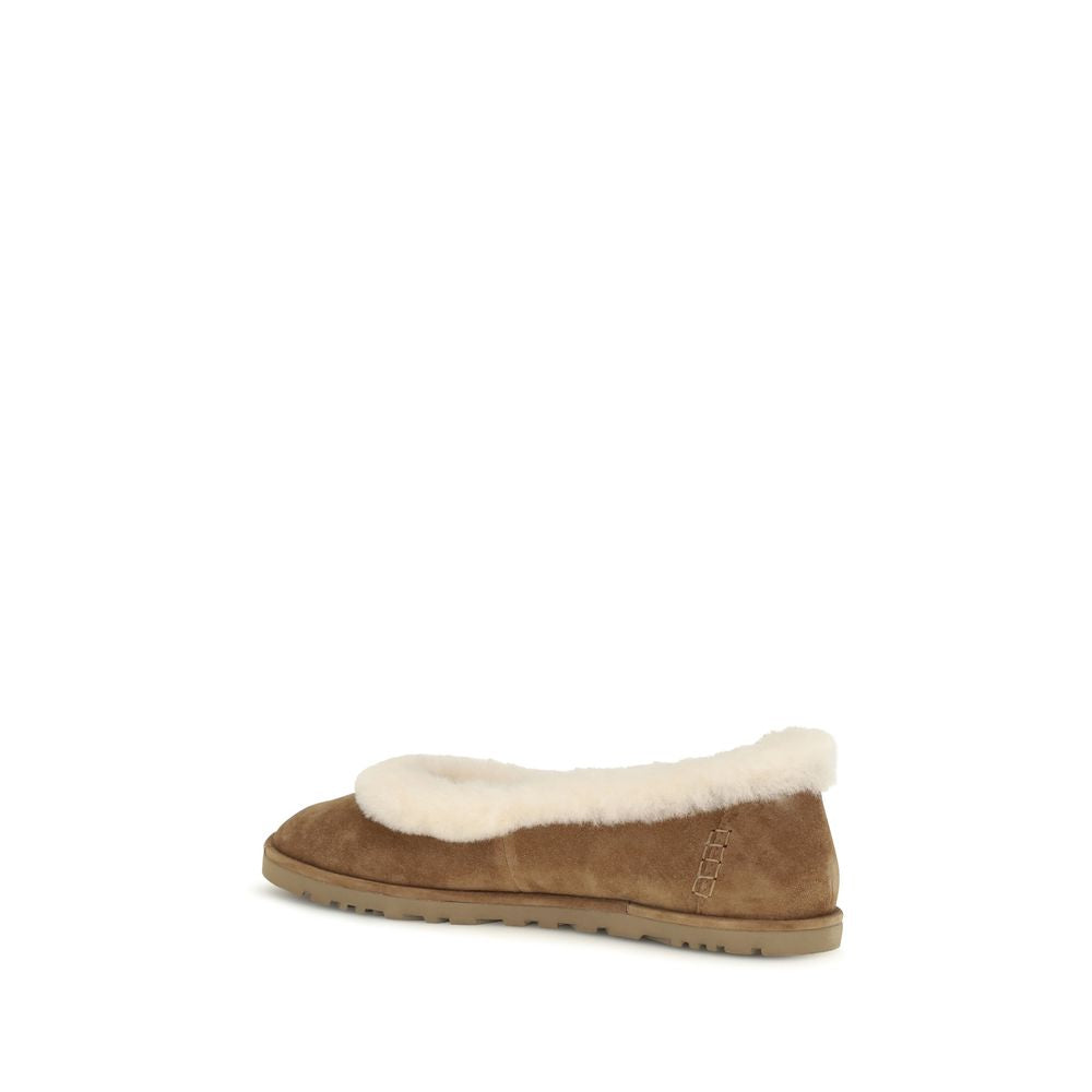 UGG Beige Suede Ballet Flats