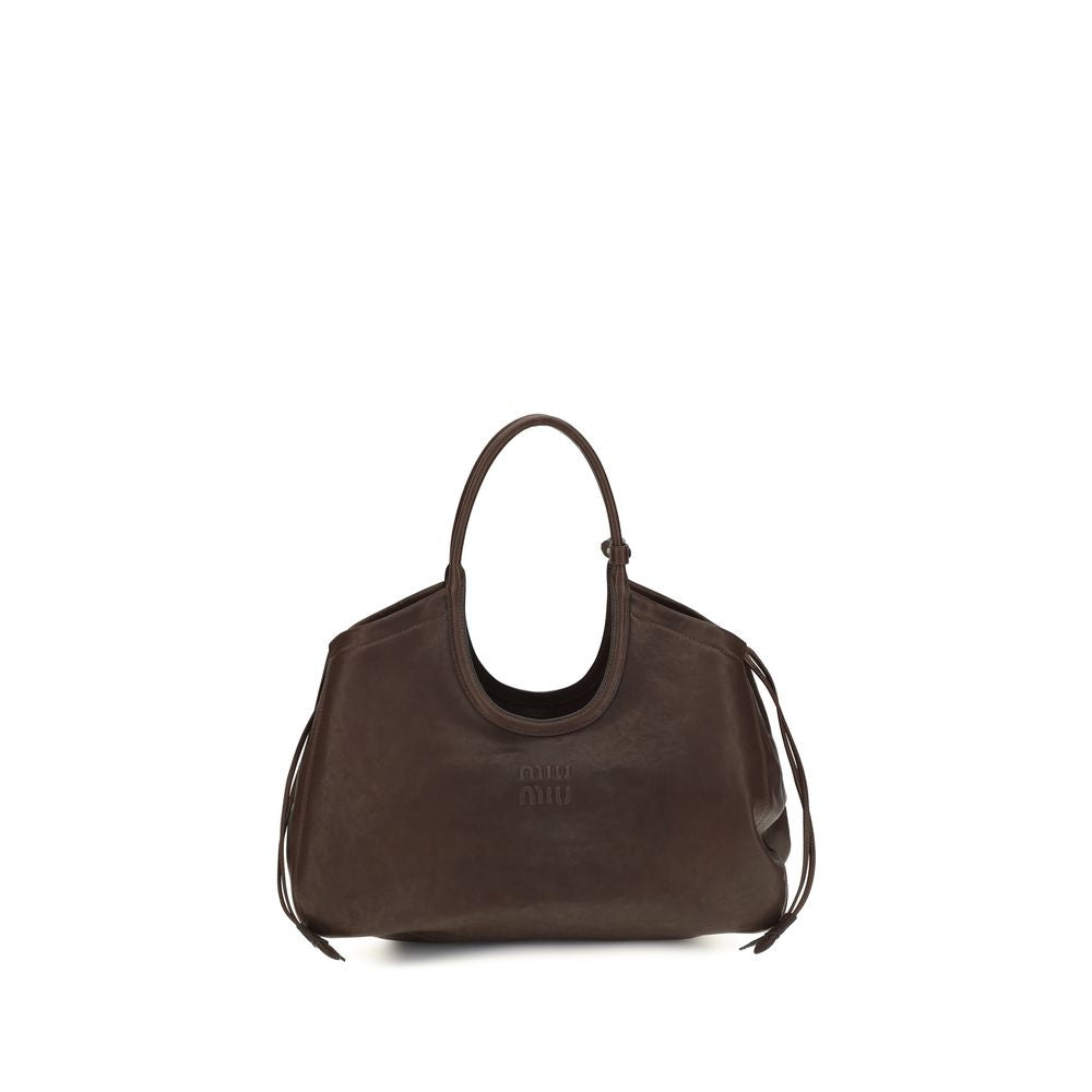 Miu Miu Brown Lambskin Shopping Bag