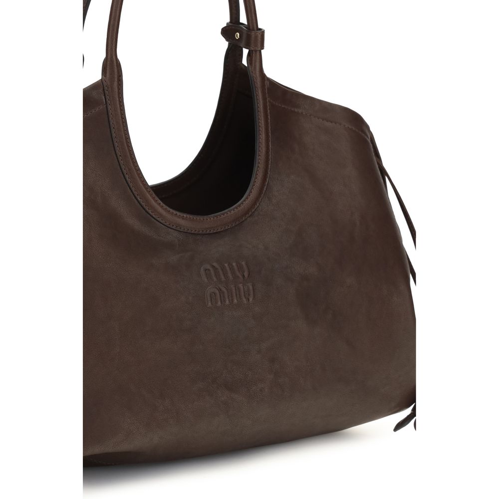 Miu Miu Brown Lambskin Shopping Bag