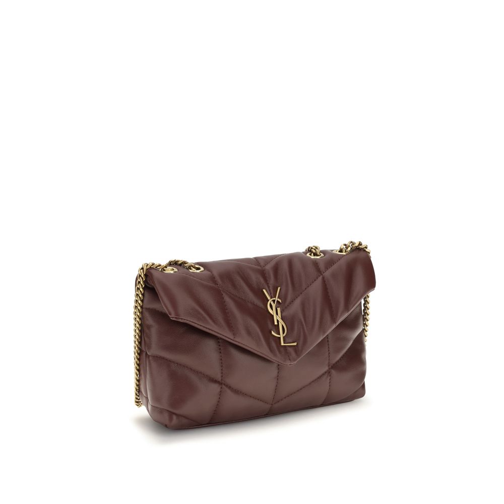 Saint Laurent Bordeaux Lambskin Shoulder Bag