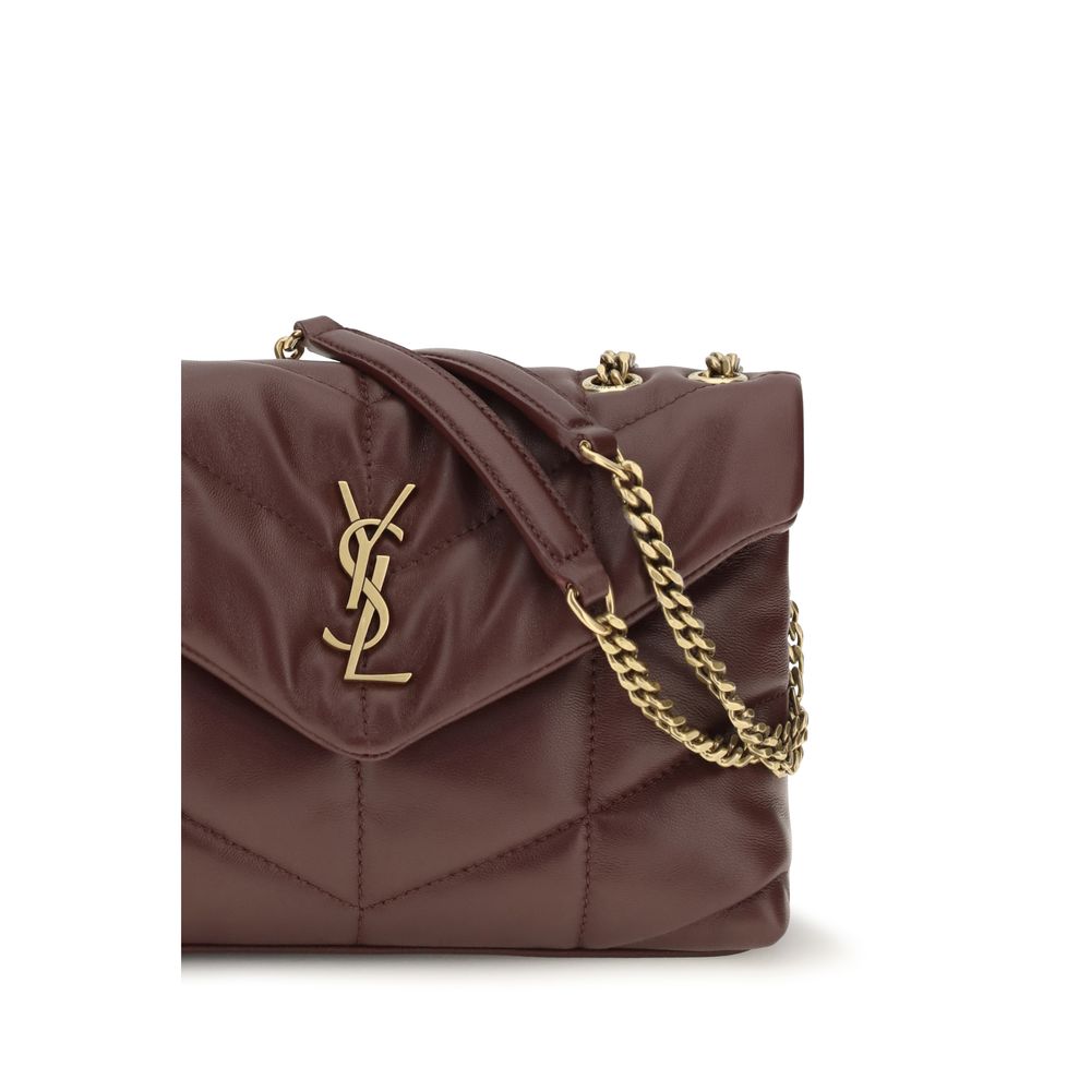 Saint Laurent Bordeaux Lambskin Shoulder Bag