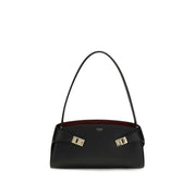 Ferragamo Black Calf Leather Shoulder Bag