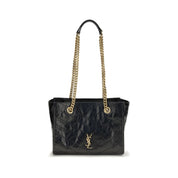Saint Laurent Black Calf Leather Shoulder Bag