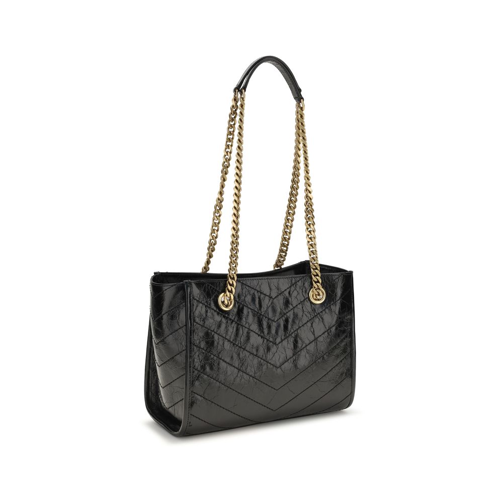 Saint Laurent Black Calf Leather Shoulder Bag