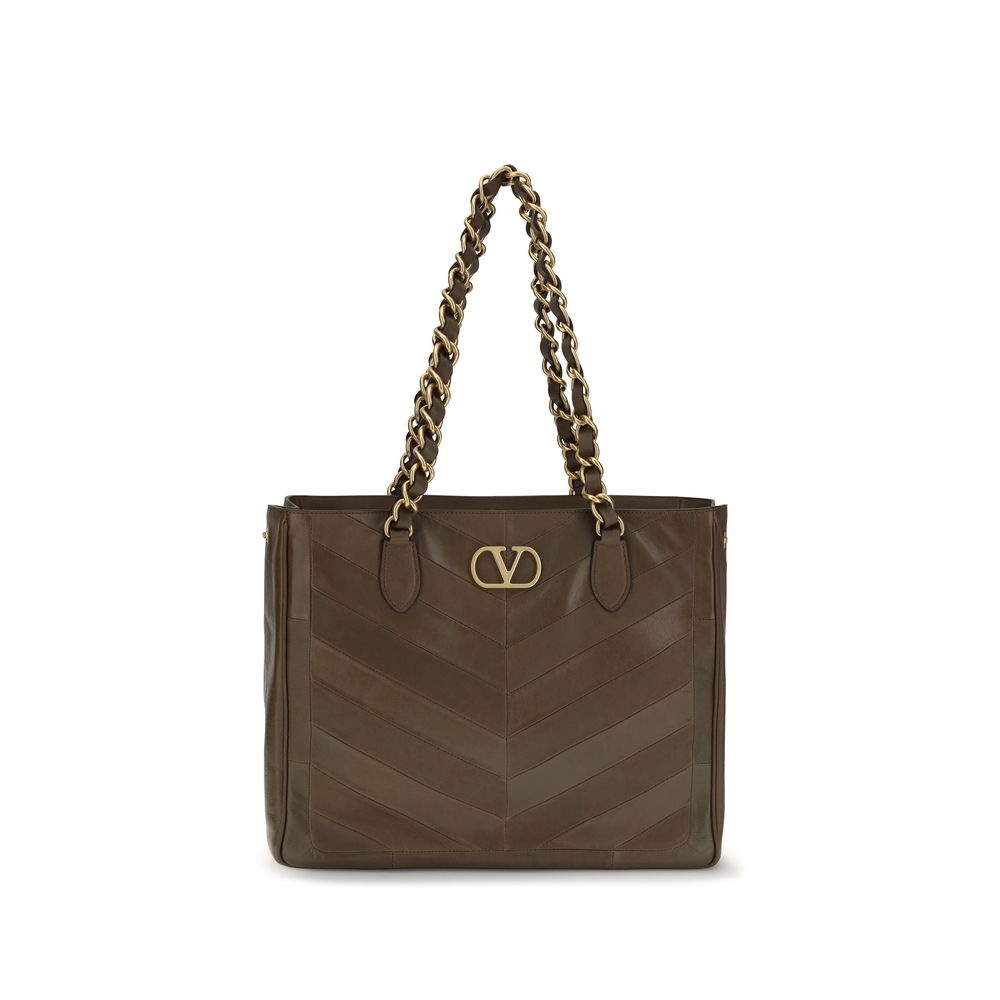 Valentino Garavani Brown Calf Leather Shoulder Bag
