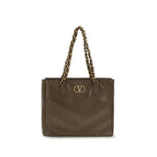 Valentino Garavani Brown Calf Leather Shoulder Bag