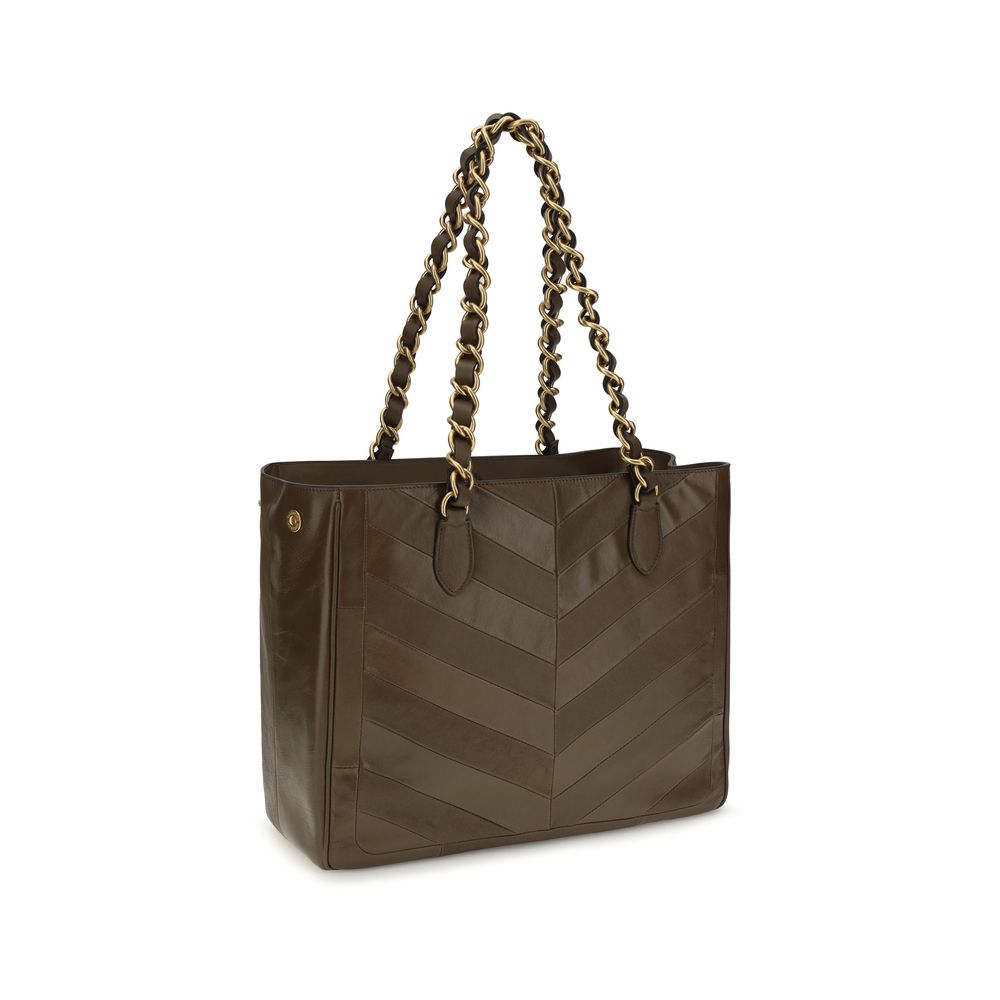 Valentino Garavani Brown Calf Leather Shoulder Bag