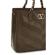 Valentino Garavani Brown Calf Leather Shoulder Bag