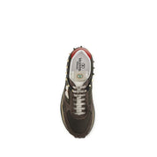 Valentino Garavani Brown Suede Nylon Low-Top Sneakers