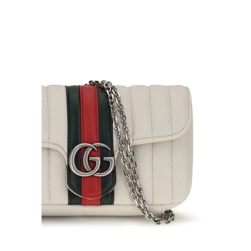 Gucci White Nappa Leather Shoulder Bag