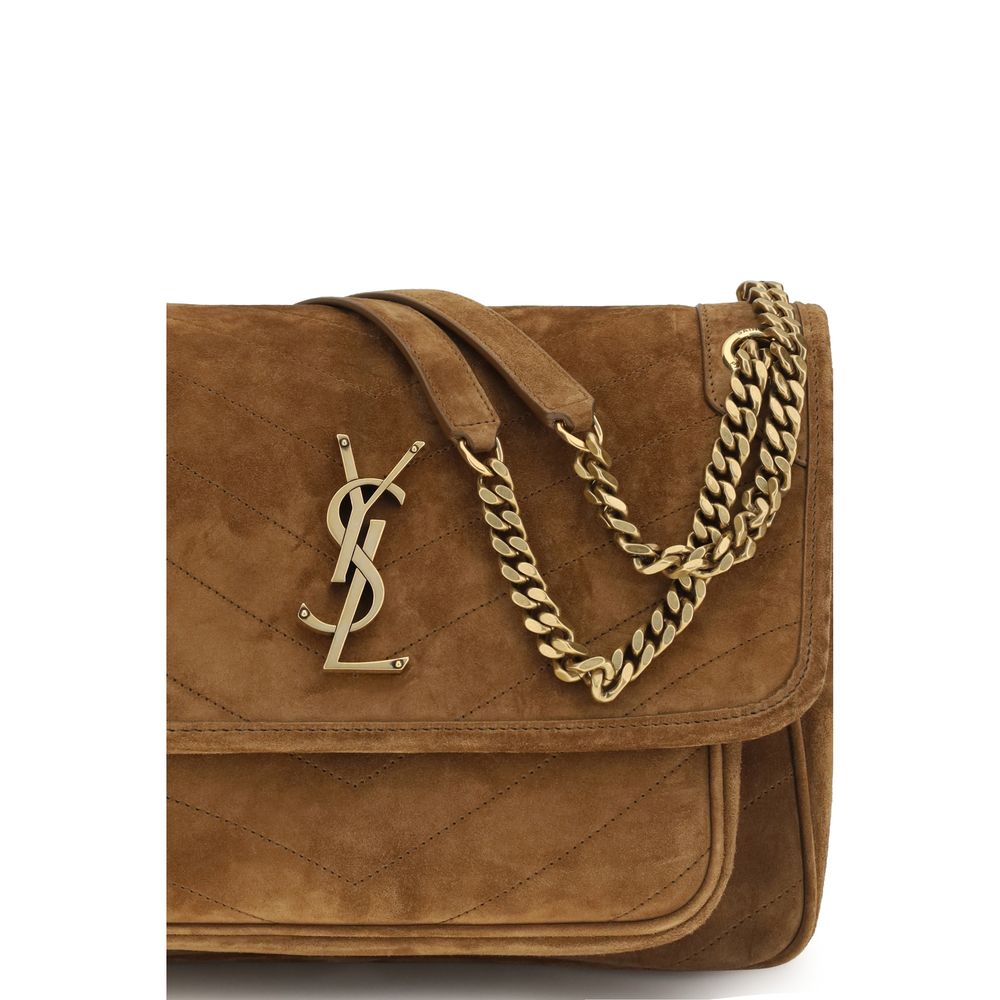 Saint Laurent Brown Suede Shoulder Bag