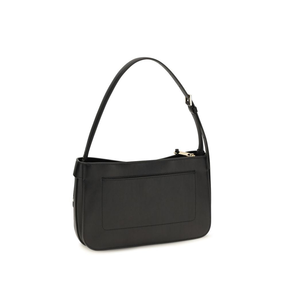 Ferragamo Black Calf Leather Shoulder Bag