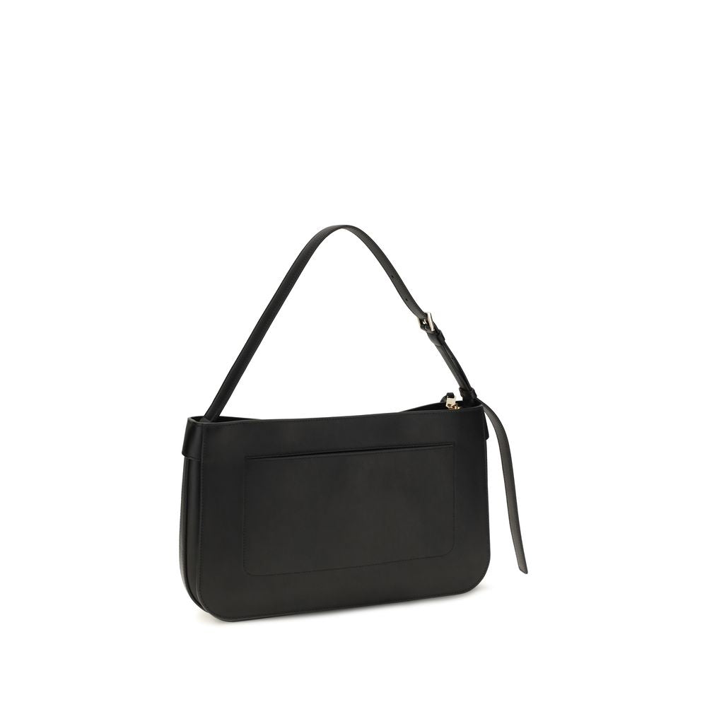 Ferragamo Black Calf Leather Shoulder Bag