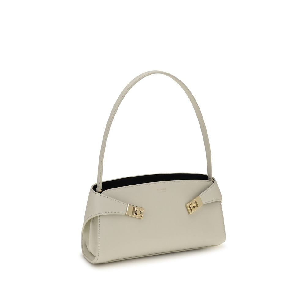 Ferragamo Beige Calf Leather Shoulder Bag
