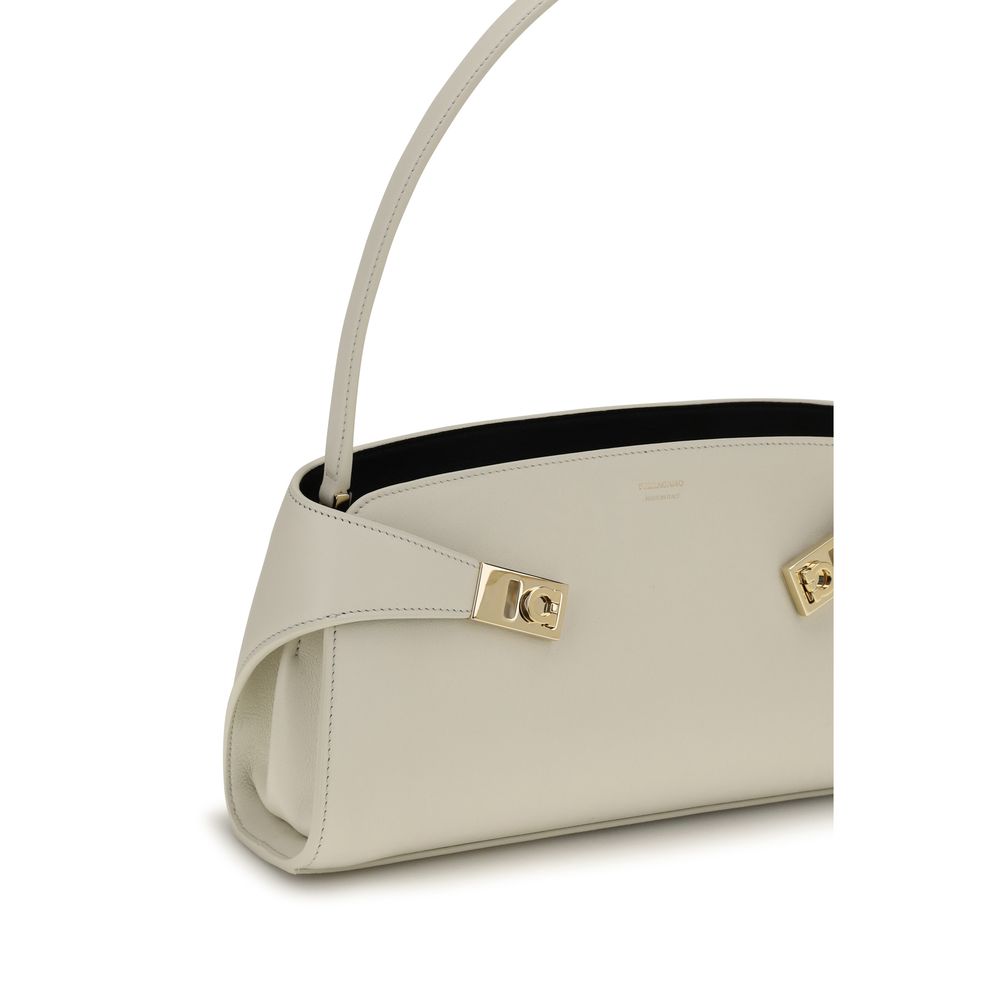 Ferragamo Beige Calf Leather Shoulder Bag
