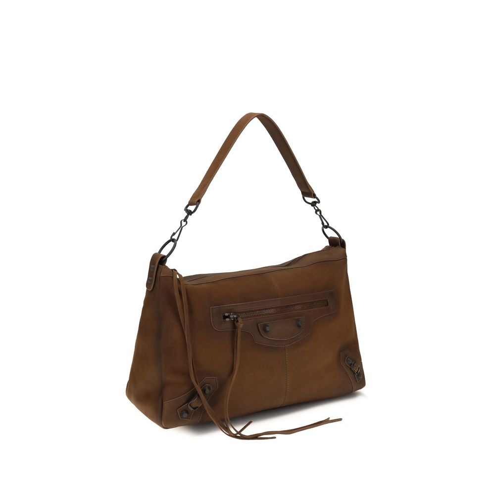 Balenciaga Brown Lambskin Shoulder Bag