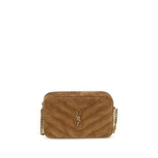 Saint Laurent Brown Suede Shoulder Bags