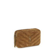 Saint Laurent Brown Suede Shoulder Bags