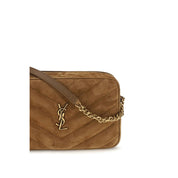 Saint Laurent Brown Suede Shoulder Bags