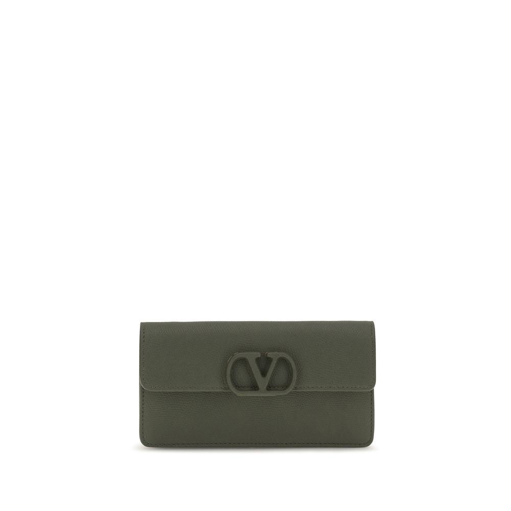Valentino Garavani Bicolor Calf Leather Chain Wallet