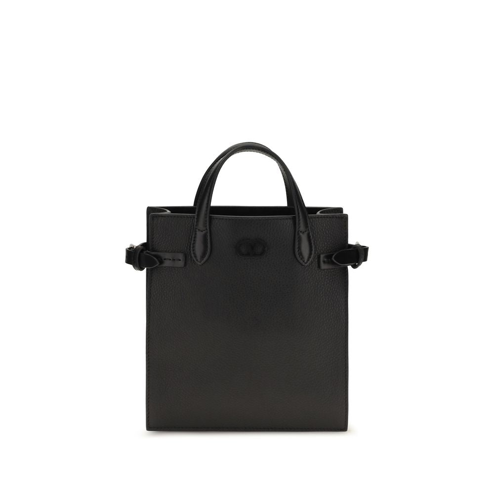 Valentino Garavani Black Calf Leather Shoulder Bag