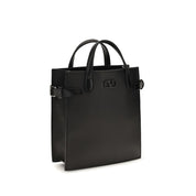 Valentino Garavani Black Calf Leather Shoulder Bag